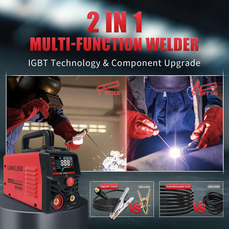 GNIWELDER Stick Welder 110V Portable ARC/TIG Welding Machine with LED Display Synergic Control IGBT Inverter Hot Start Arc Force Anti-Stick for Home Repair & Metal Working,Father'S Day Christmas Gifts Thanksgiving and Birthday Gifts