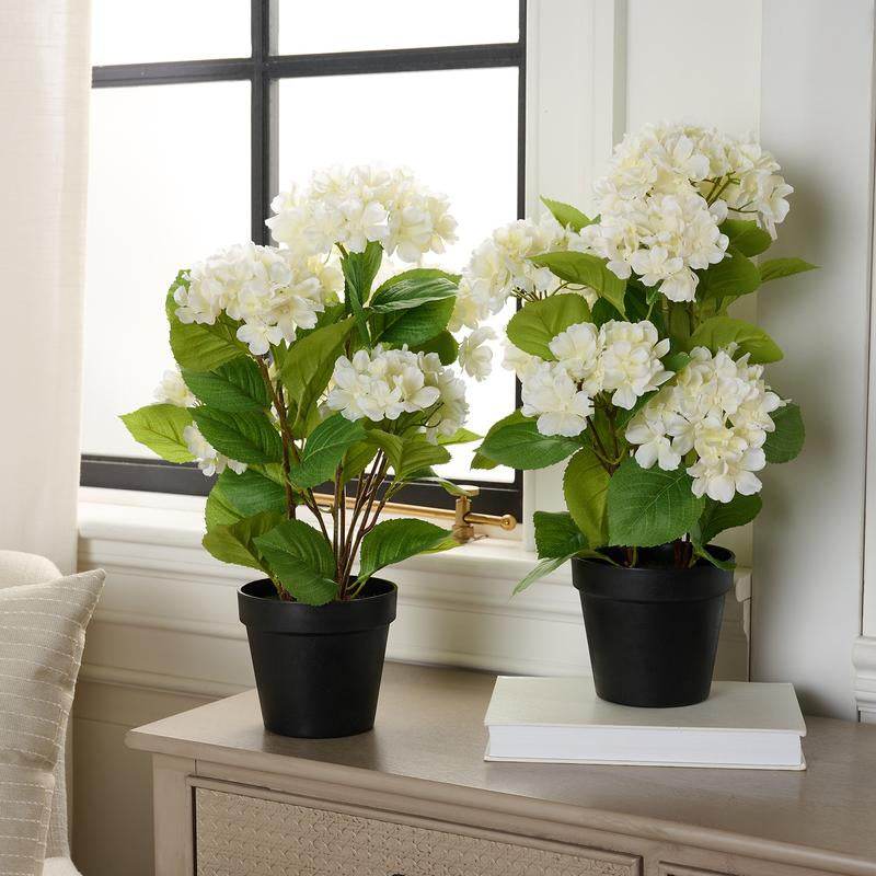 Set of 2 18" Hydrangea Potted Plants