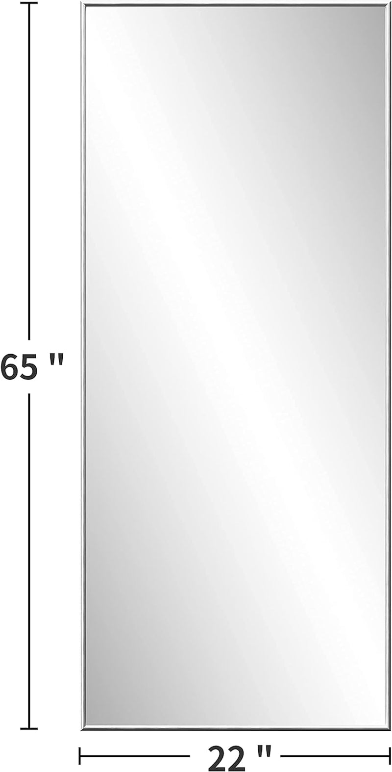 65X22Inch Full Length Mirror, Floor Mirror, Beveled Mirror, Standing Mirror, Full Body Mirror, Floor Length Mirror, Wall Mirror, Al-Alloy Thickened Frame Large Mirror