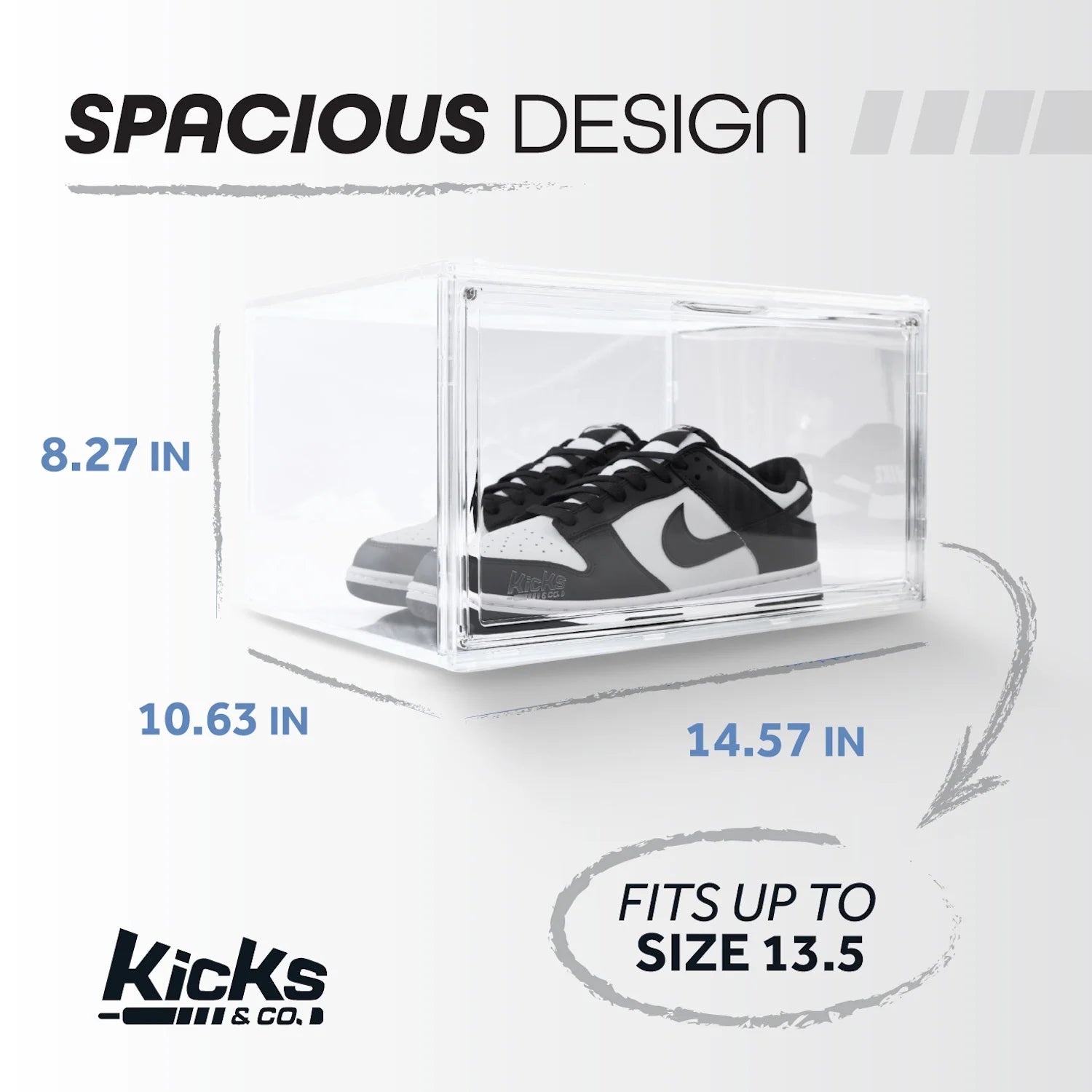 XL Clear Plastic Shoe Storage Box, Stackable with Lids for Sneakers up to Size 13, 2 Pack