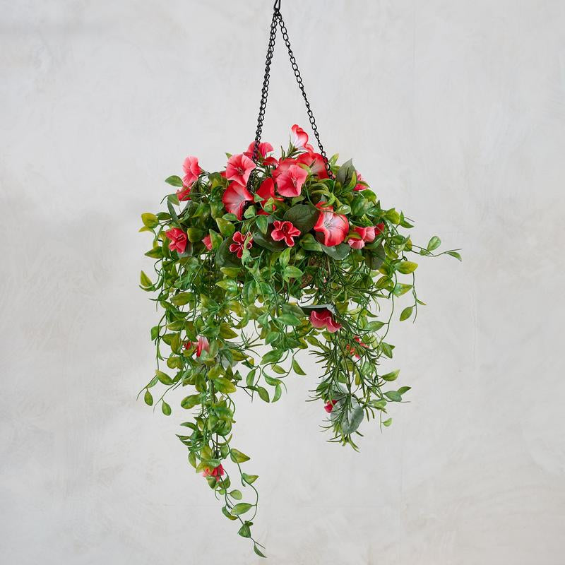 Garden Reflections 14" Faux Morning Glory Hanging Basket