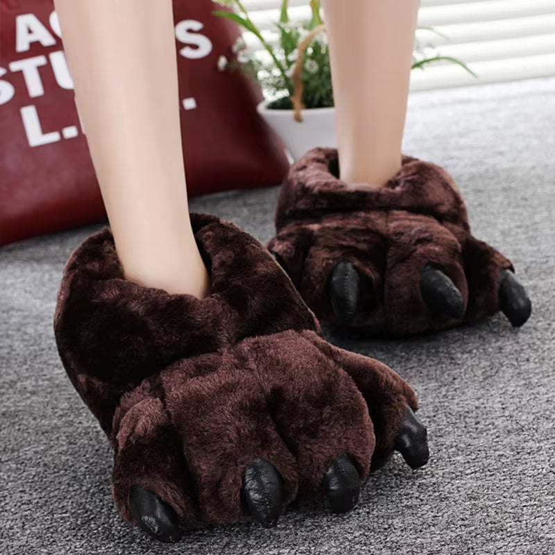 2022 New Arrival Women'S Paw Slippers Designer Funny Animal Claw Home Furry Shoes Women Men Plush Warm Slippers Furry Slides