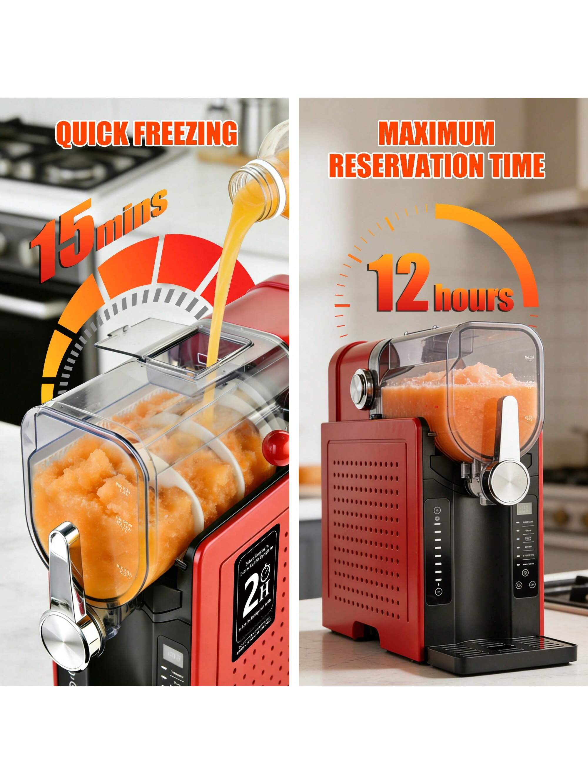Mega-Capacity 70Oz Frozen Drink & Slush Machine – 15-Minute Rapid Freezing, 6 Automatic Programs, Simple Pour-In Operation, Dishwasher Parts, and All-Day 12-Hour Reservation Mode for Effortless Smoothies, Cocktails, Ice Treats, Family Fun & Parties,Stainless Steel 304