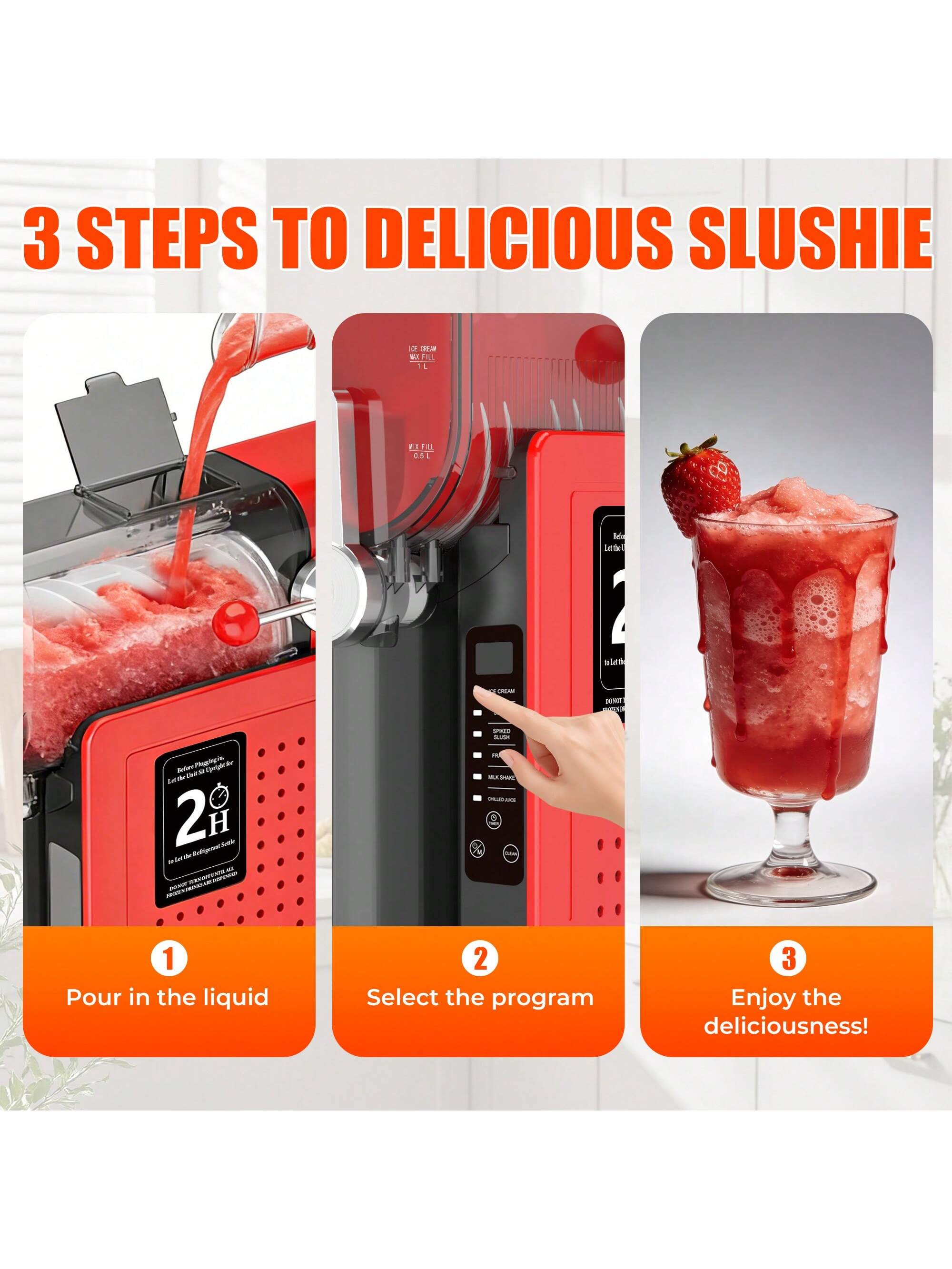 Mega-Capacity 70Oz Frozen Drink & Slush Machine – 15-Minute Rapid Freezing, 6 Automatic Programs, Simple Pour-In Operation, Dishwasher Parts, and All-Day 12-Hour Reservation Mode for Effortless Smoothies, Cocktails, Ice Treats, Family Fun & Parties,Stainless Steel 304