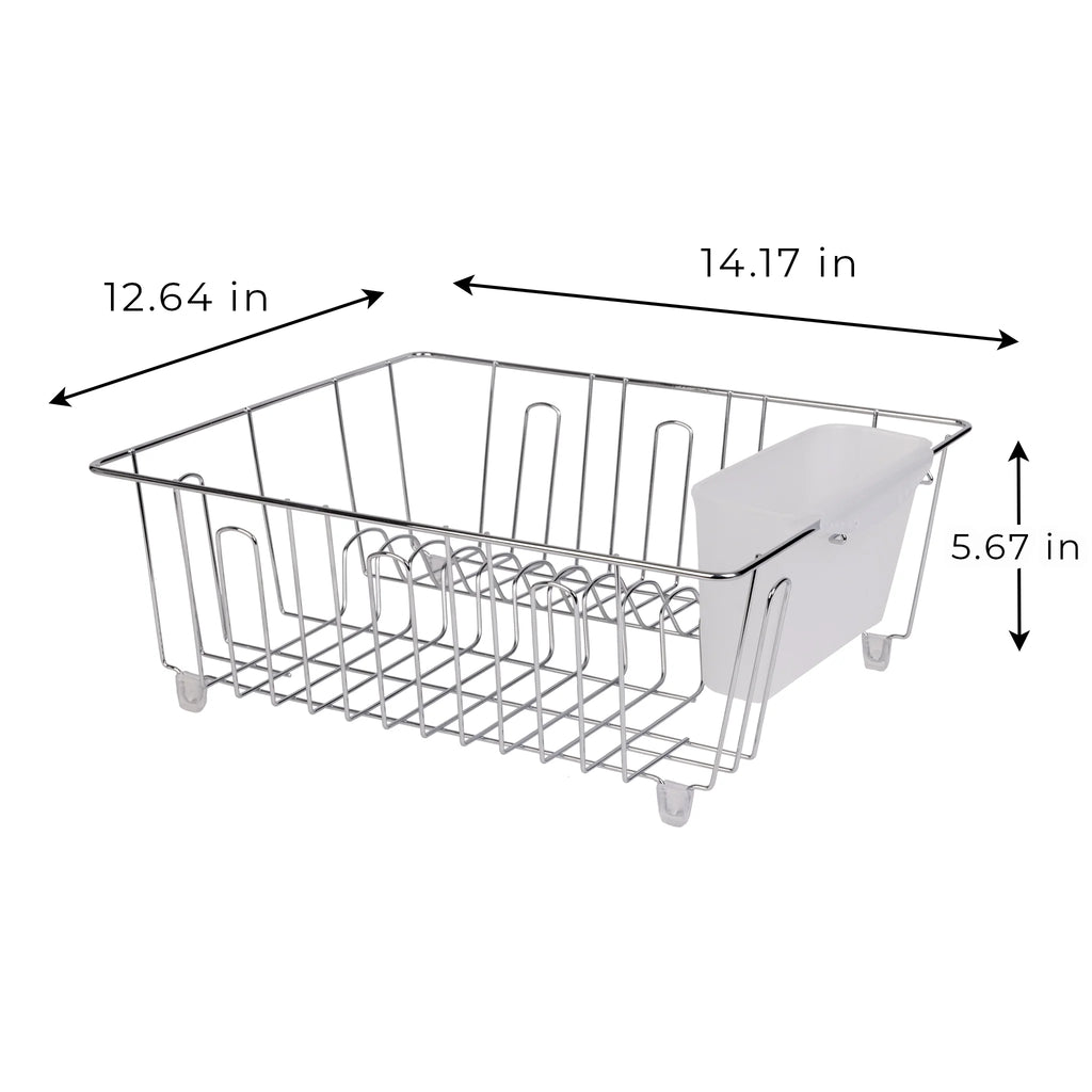 Small Wire Dish Rack - Chrome - 14.17" W X 12.64" L X 5.67" H