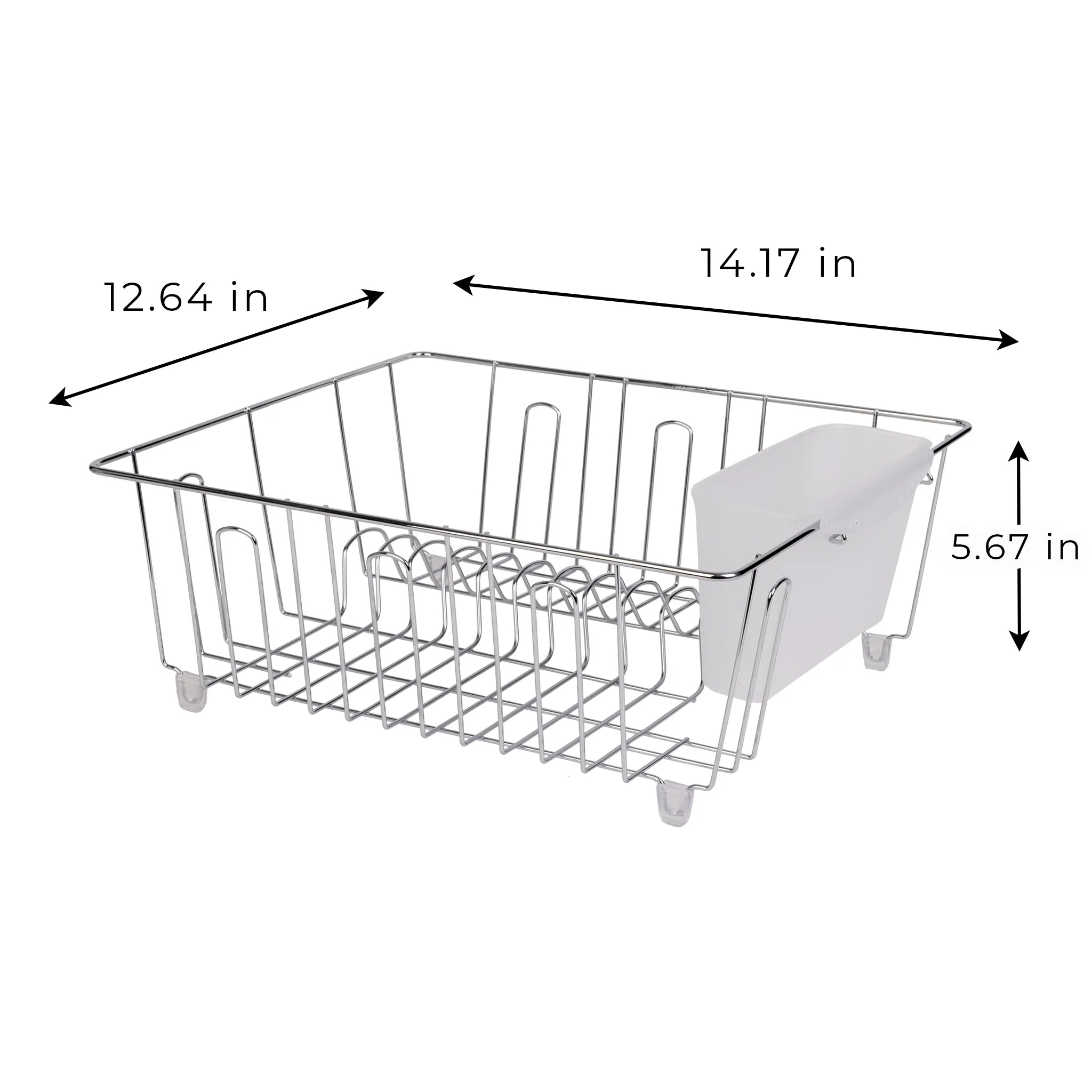 Small Wire Dish Rack - Chrome - 14.17" W X 12.64" L X 5.67" H