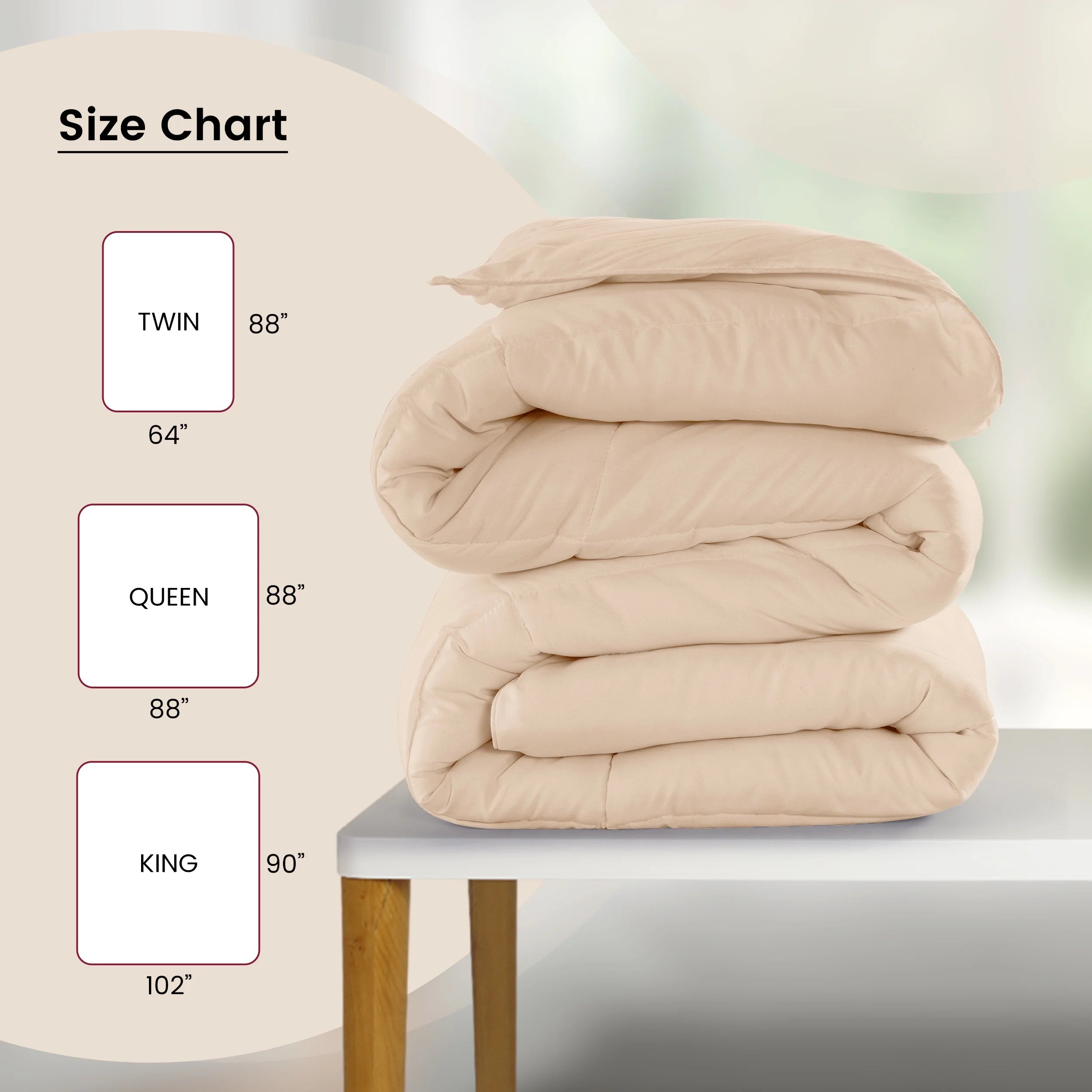 Twin Comforter - down Alternative Comforter & Duvet Insert - Single Comforter, Beige