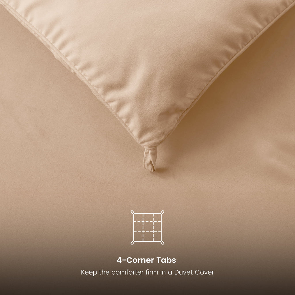 Twin Comforter - down Alternative Comforter & Duvet Insert - Single Comforter, Beige