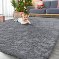Area Rugs for Living Room Bedroom, 6X9 Ultra Soft Comfy Fluffy Thickened Memory-Foam Indoor Carpets, Modern Carpet for Teen Adults Apartment Bedroom Home Decor, Gray
