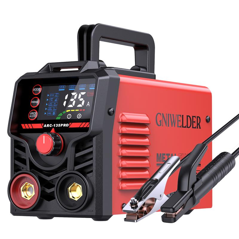 GNIWELDER Stick Welder 110V Portable ARC/TIG Welding Machine with LED Display Synergic Control IGBT Inverter Hot Start Arc Force Anti-Stick for Home Repair & Metal Working,Father'S Day Christmas Gifts Thanksgiving and Birthday Gifts