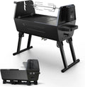 Brandman Grills Portable 2-In-1 Charcoal Rotisserie Grill with Spit Roaster & Motor, BBQ Outdoor Cooking