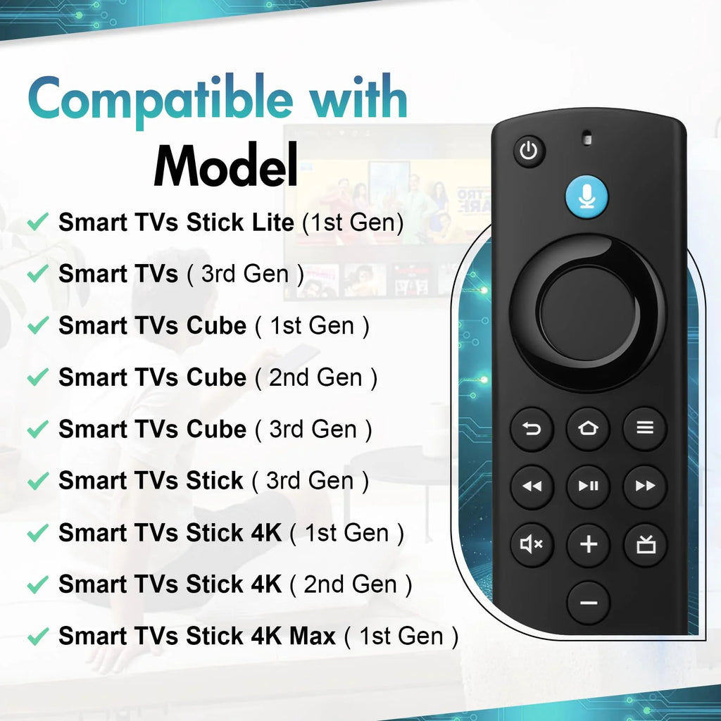 Voice Remote Replacement for All Series, Hisense, TCL TV Cube/Stick, Compatible with Stick 4K Max/4K (1St/2Nd Gen), Stick (2Nd/3Rd Gen)/Stick Lite/Hd, Omni, Insignia/Toshiba/Pioneer Smart TV