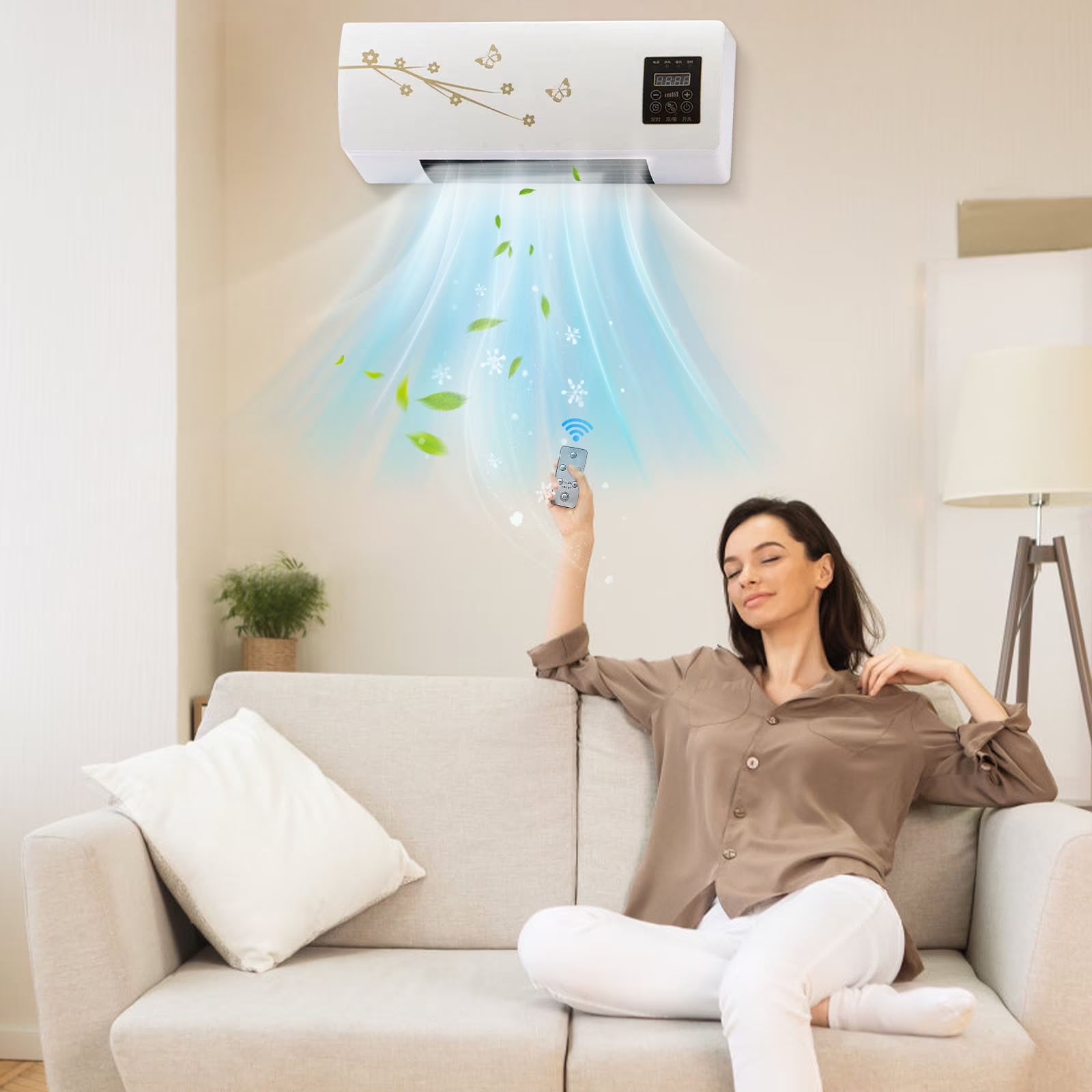 13000 BTU Mini Split Ac/Heating - Wall Mounted Ac Unit | Air Conditioner Portable Ac Heater Combo Unit, 2 In1 Wall Mounted Air Conditioner Heater with Remote Control & Timer