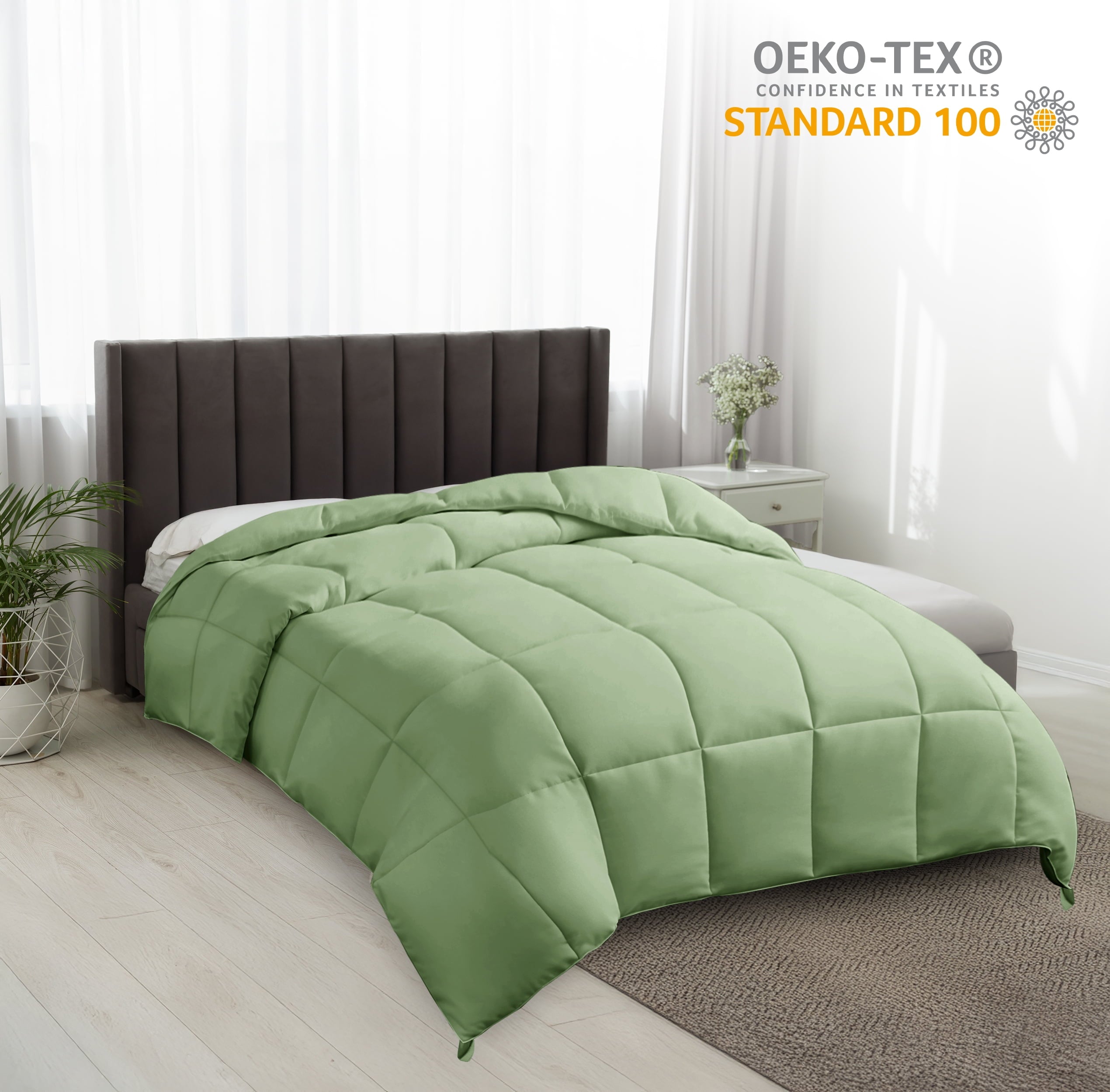 Twin Comforter - down Alternative Comforter & Duvet Insert - Single Comforter, Sage