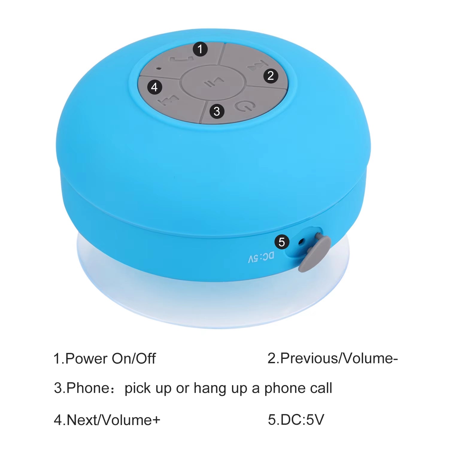 BTS-06 Mini BT Speaker Portable Waterproof Wireless Handsfree Speakers Party Speaker for Showers Bathroom