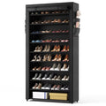 10 Tier Shoe Rack with Covers,Large Capacity Stackable Tall Shoe Shelf Storage to 5055 Pairs Shoes and Boots Sturdy Metal Free S