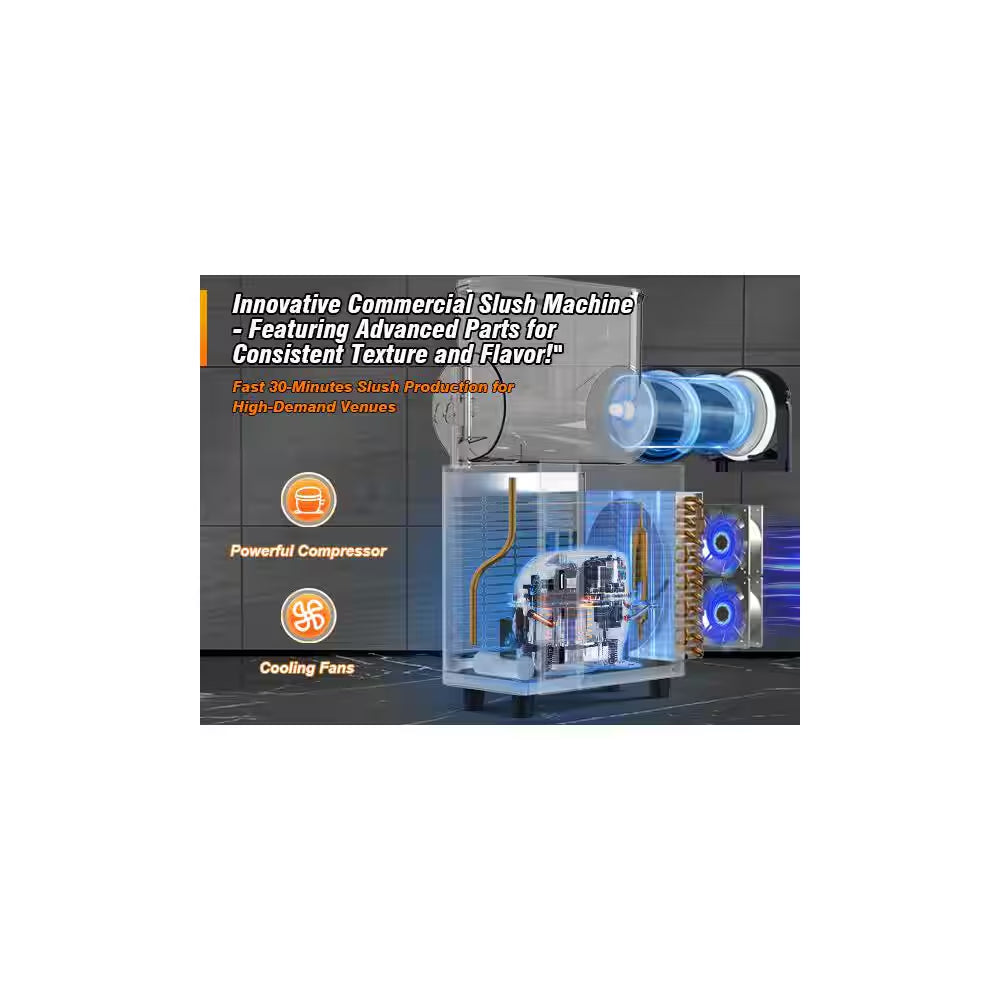 Commercial Slushy Machine 405Oz. Silver Snow Cone Machine 12L Single Bowl Food-Grade PC Tank, 400W Frozen Drink Machine