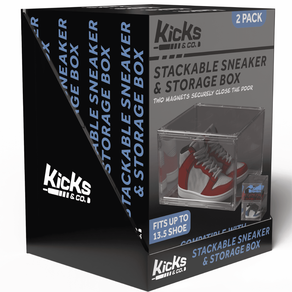 XL Clear Plastic Shoe Storage Box, Stackable with Lids for Sneakers up to Size 13, 2 Pack