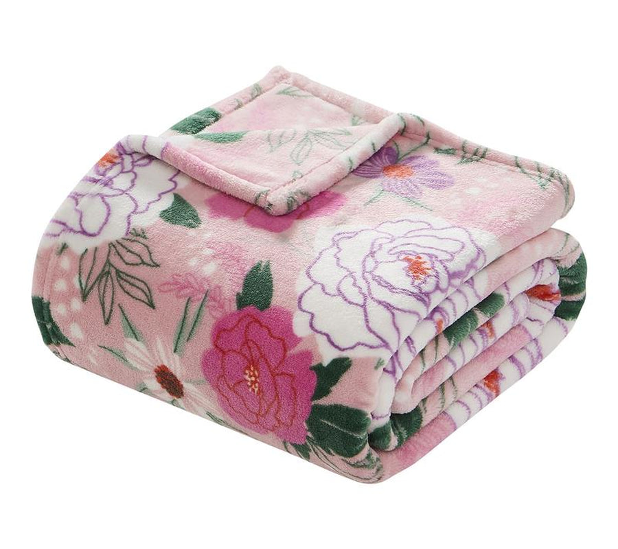 Hallmark Multicolor Flourished Love 50" X 70" Plush Throw Blan