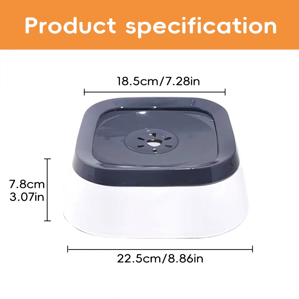 1PC Dog Floating Water Bowl No Spill Slow Water Feeder Dog Bowl Non-Slip Pet Drinking Fountain