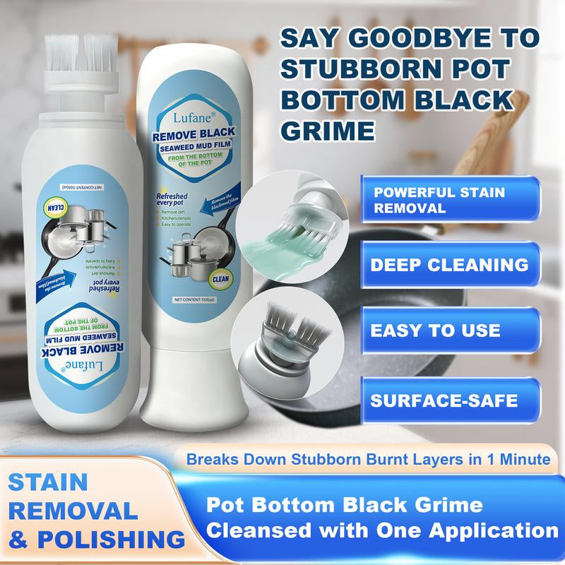 Lufane Remove Black Stain Remover for Pots & Pans - Easy Black Stain Removal for Cookware - No Damage to Pots & Pans - Restore Cookware to Like-New