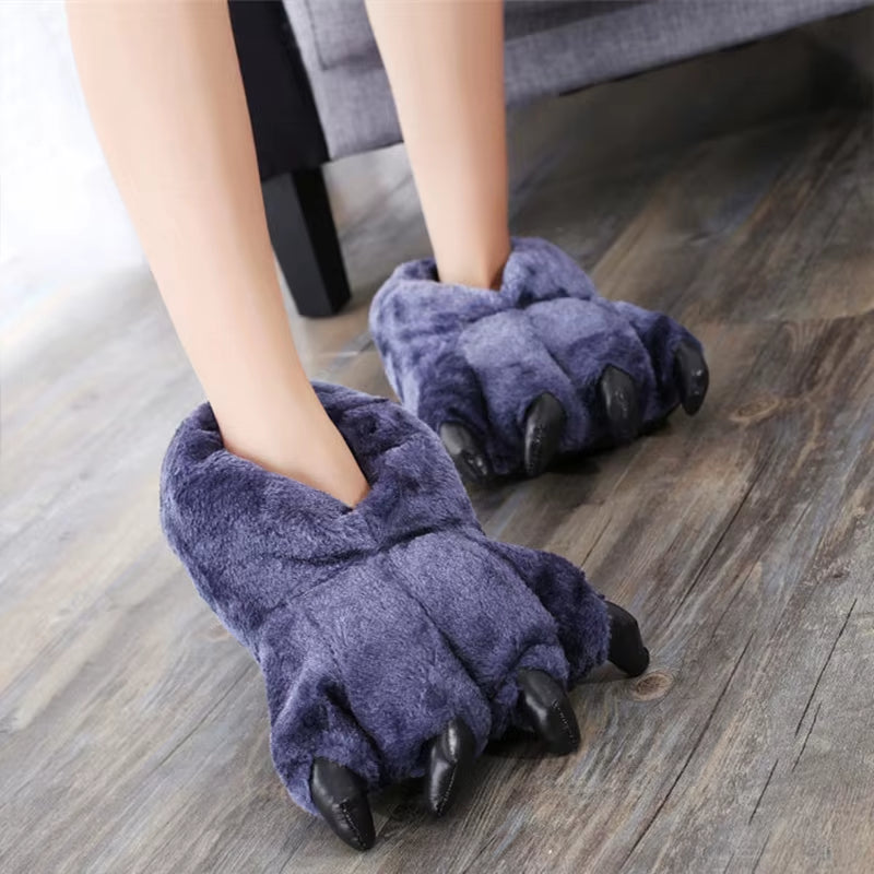 2022 New Arrival Women'S Paw Slippers Designer Funny Animal Claw Home Furry Shoes Women Men Plush Warm Slippers Furry Slides