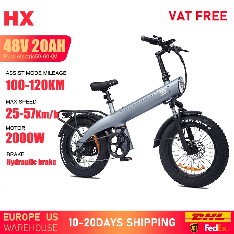 Q3 E Bike 2000W Electric Bike 48V 20AH Adult E Bike 20Inch Tire Off-Road Fatbike City Electric Bicycle Mountain E Bikes
