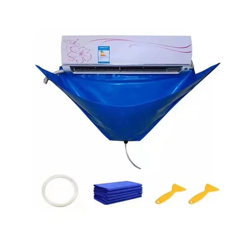 Large Air Conditioner Cleaning Cover Double Layer Thickening Wash Mounted Protective Dust Cleaner Water Bag Tightening Belt Kit