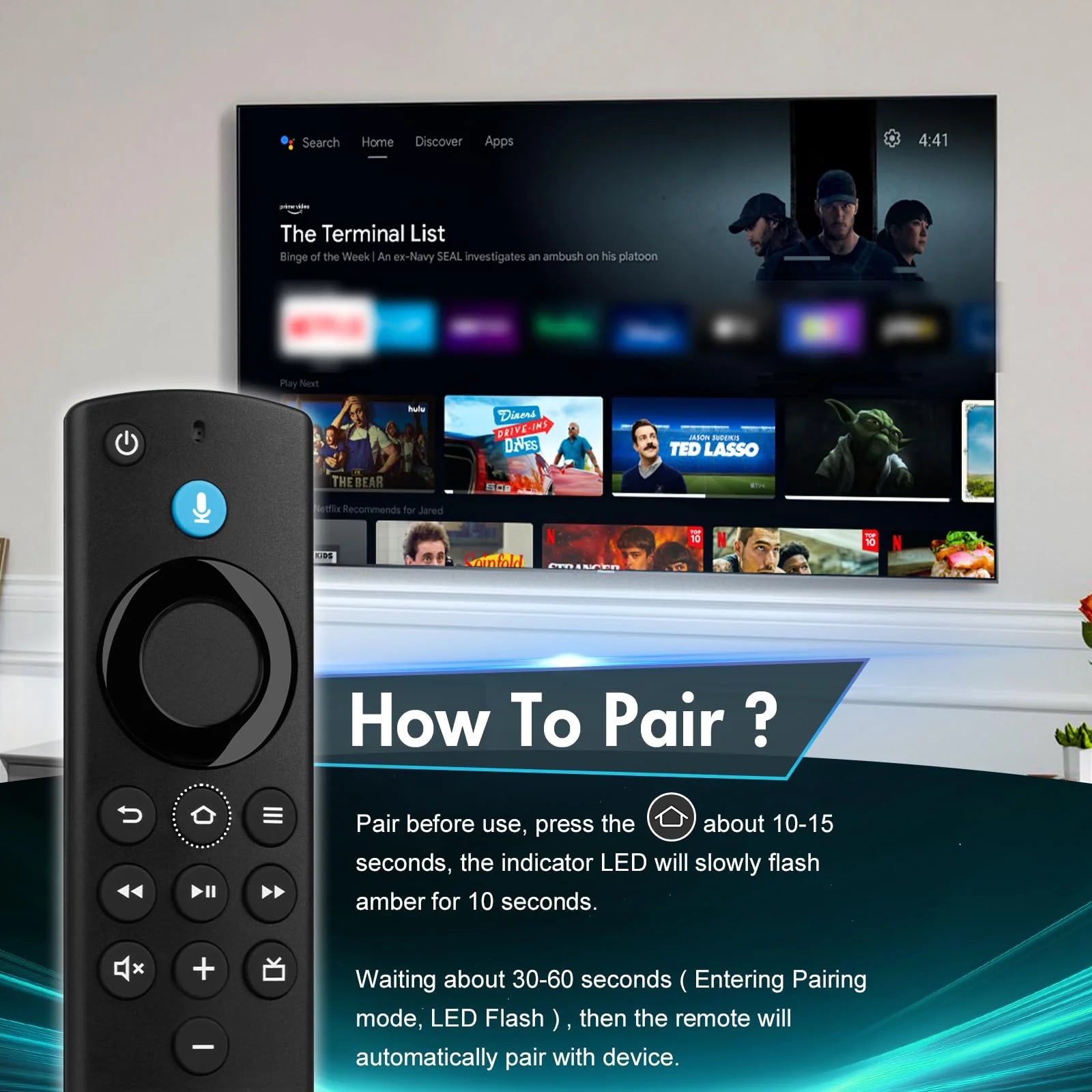 Voice Remote Replacement for All Series, Hisense, TCL TV Cube/Stick, Compatible with Stick 4K Max/4K (1St/2Nd Gen), Stick (2Nd/3Rd Gen)/Stick Lite/Hd, Omni, Insignia/Toshiba/Pioneer Smart TV