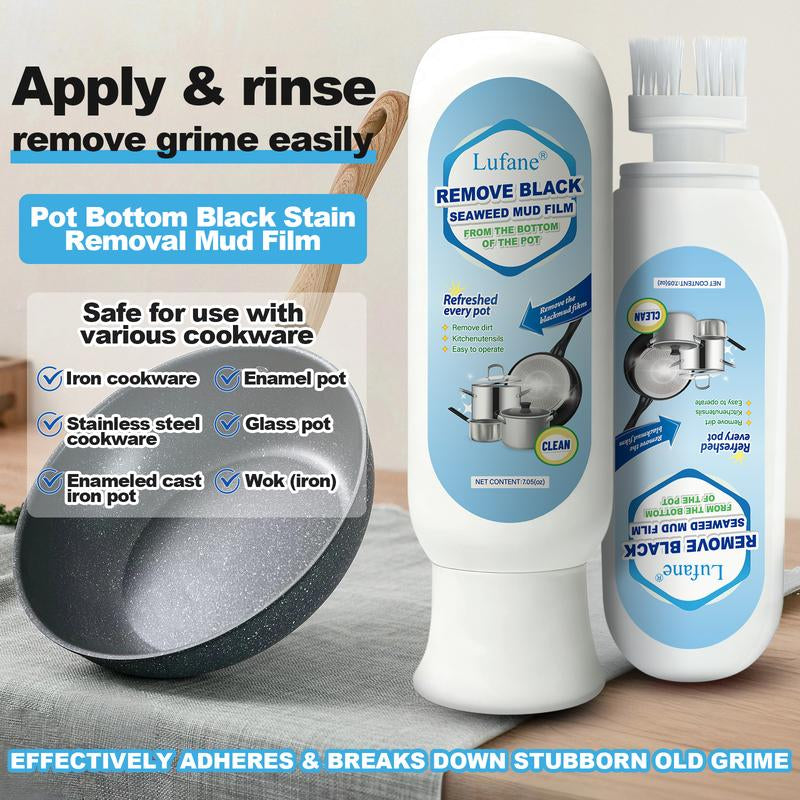Lufane Remove Black Stain Remover for Pots & Pans - Easy Black Stain Removal for Cookware - No Damage to Pots & Pans - Restore Cookware to Like-New
