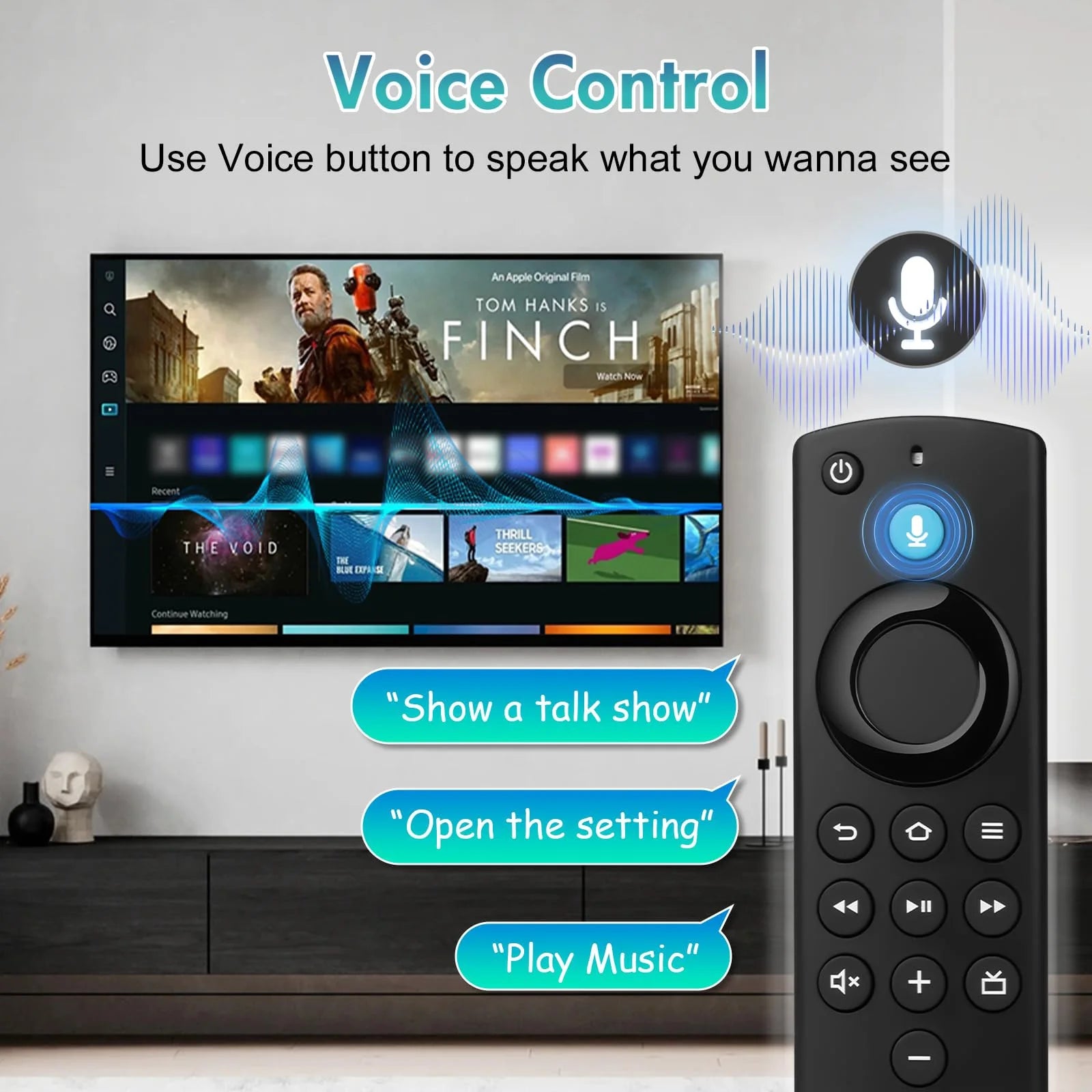 Voice Remote Replacement for All Series, Hisense, TCL TV Cube/Stick, Compatible with Stick 4K Max/4K (1St/2Nd Gen), Stick (2Nd/3Rd Gen)/Stick Lite/Hd, Omni, Insignia/Toshiba/Pioneer Smart TV