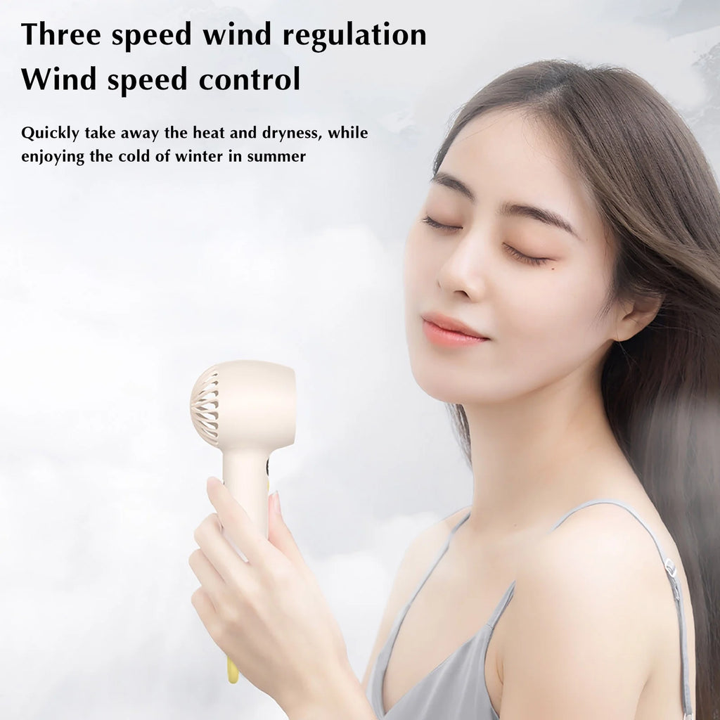 Smart Tower Fan for Bedroom Powerful Handheld Fan Mini Air Cooling Fan for Room Air Conditioner Fan for Bedroom, for Stylish Kids Girls Women (Beige)