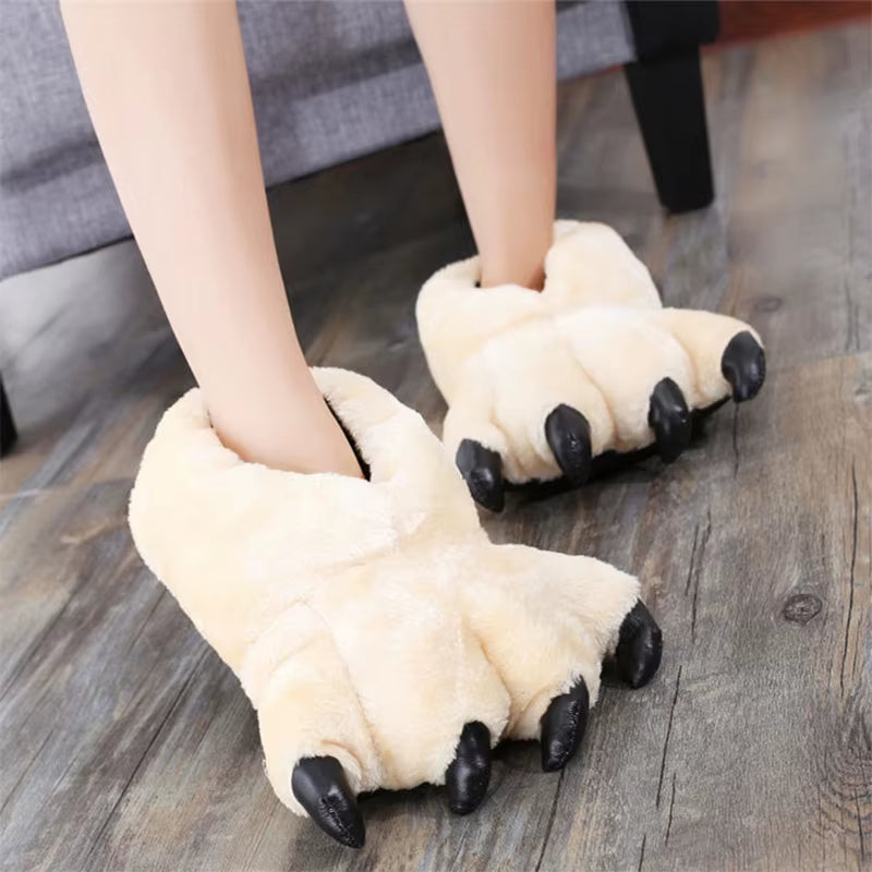 2022 New Arrival Women'S Paw Slippers Designer Funny Animal Claw Home Furry Shoes Women Men Plush Warm Slippers Furry Slides
