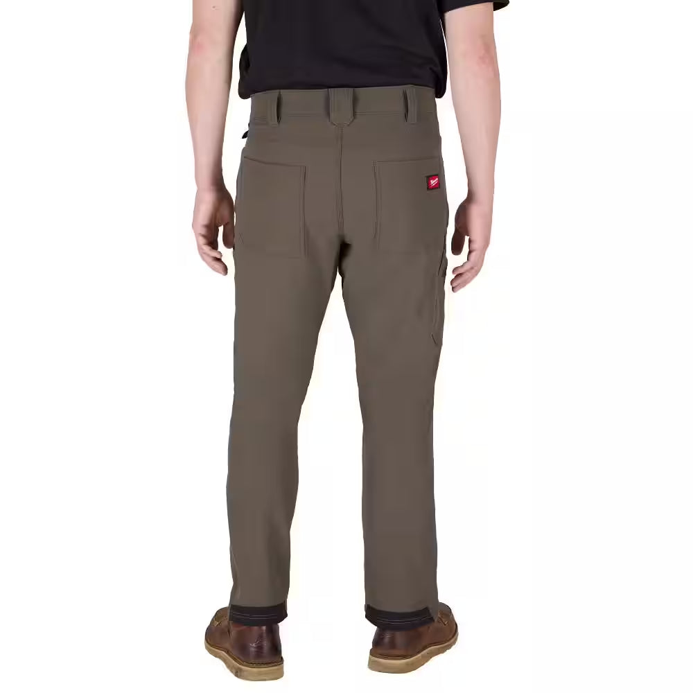 Men'S 32 In. X 32 In. Brown FREEFLEX Tech Work Pants with 7 Pockets