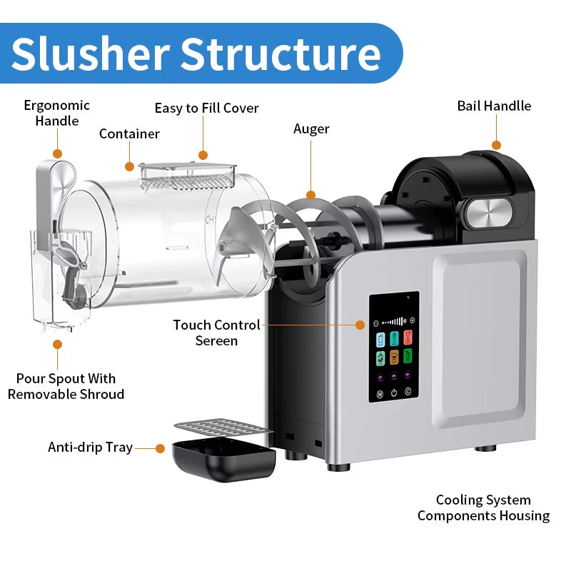 OEM Electric Slush Machine High Quality 2L Automatic Frozen Beverage Dispenser Stainless Steel for RV Car Commercial Outdoor