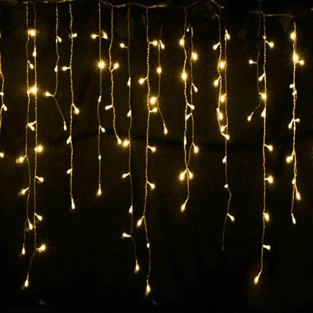 Christmas Lights, 13FT Extendable LED String Lights,Waterproof Outdoor Fairy Lights Curtain Lights Icicle Lights for Christmas Garden Patio Party Decoration