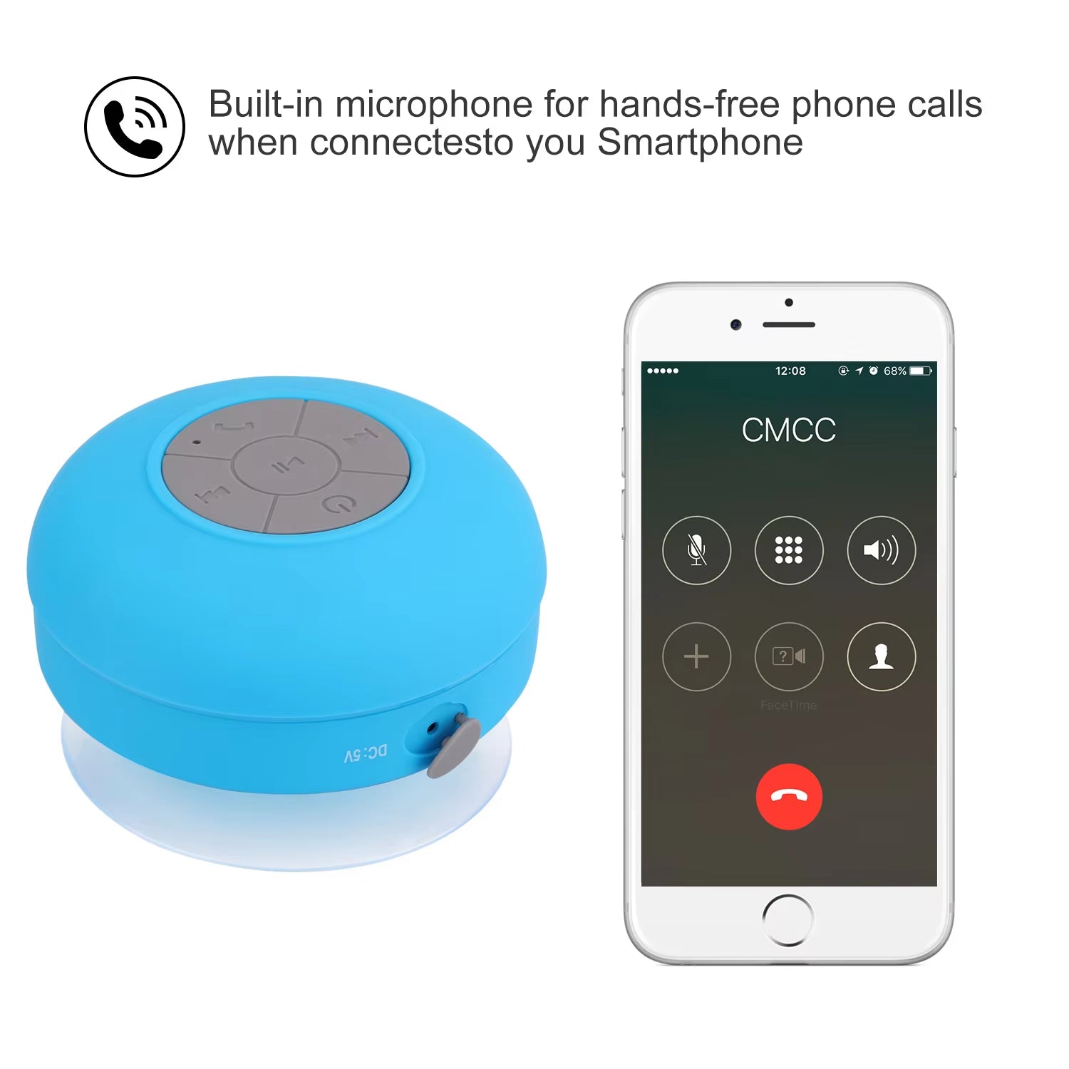 BTS-06 Mini BT Speaker Portable Waterproof Wireless Handsfree Speakers Party Speaker for Showers Bathroom