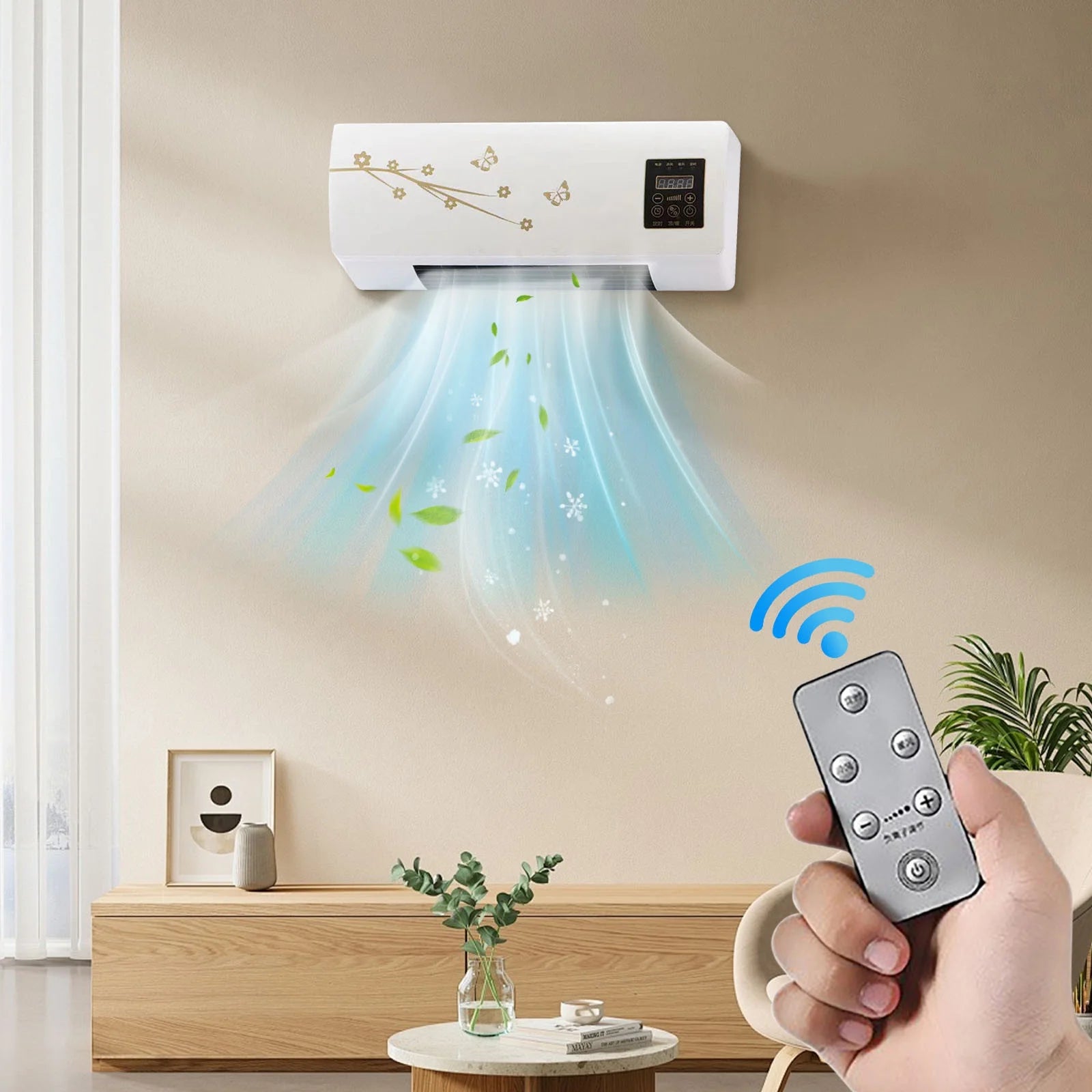 13000 BTU Mini Split Ac/Heating - Wall Mounted Ac Unit | Air Conditioner Portable Ac Heater Combo Unit, 2 In1 Wall Mounted Air Conditioner Heater with Remote Control & Timer