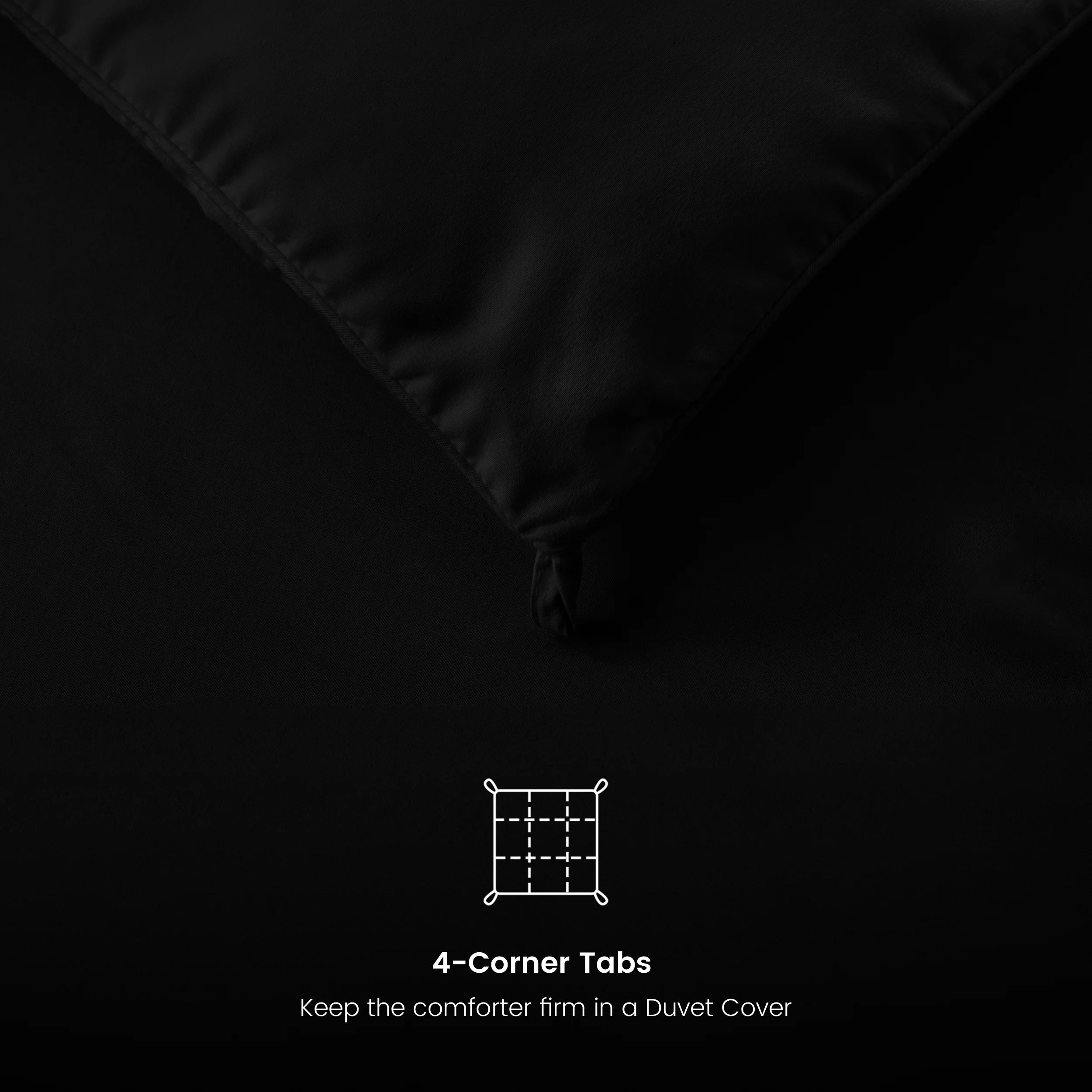 King Size Comforter - down Alternative Single Quilted Comforter with Corner Tabs - Black