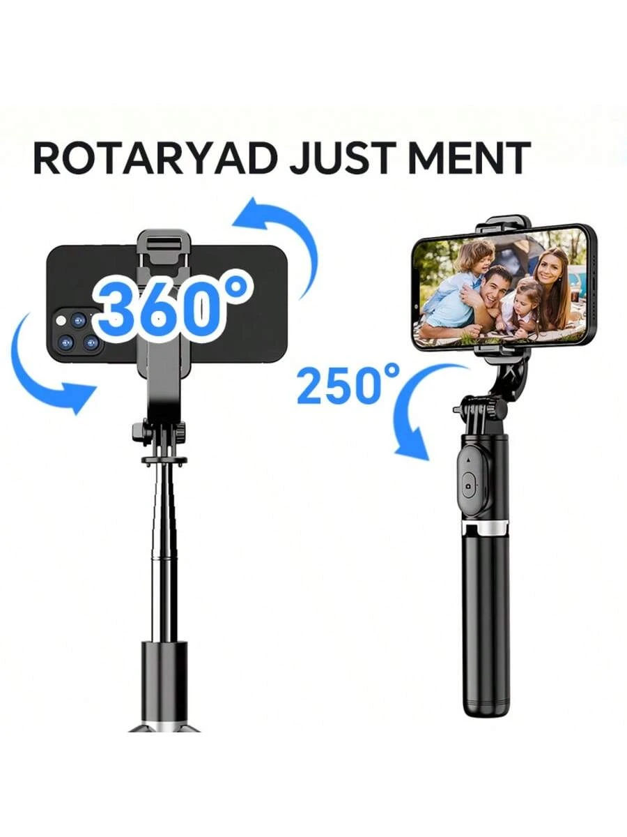 40-Inch Retractable Selfie Stick – Professional Floor Tripod for Live Streaming, with Wireless Remote, 360° Rotation, Stable Anti-Shake Design. Ideal for Travel Vlogs & Outdoor Live Streaming. Compatible with Smartphones Black for Summer Vacation, Travel,