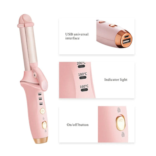 Mini Hair Curling Iron Straightener 2 in 1 Travel Mini Curling Wand