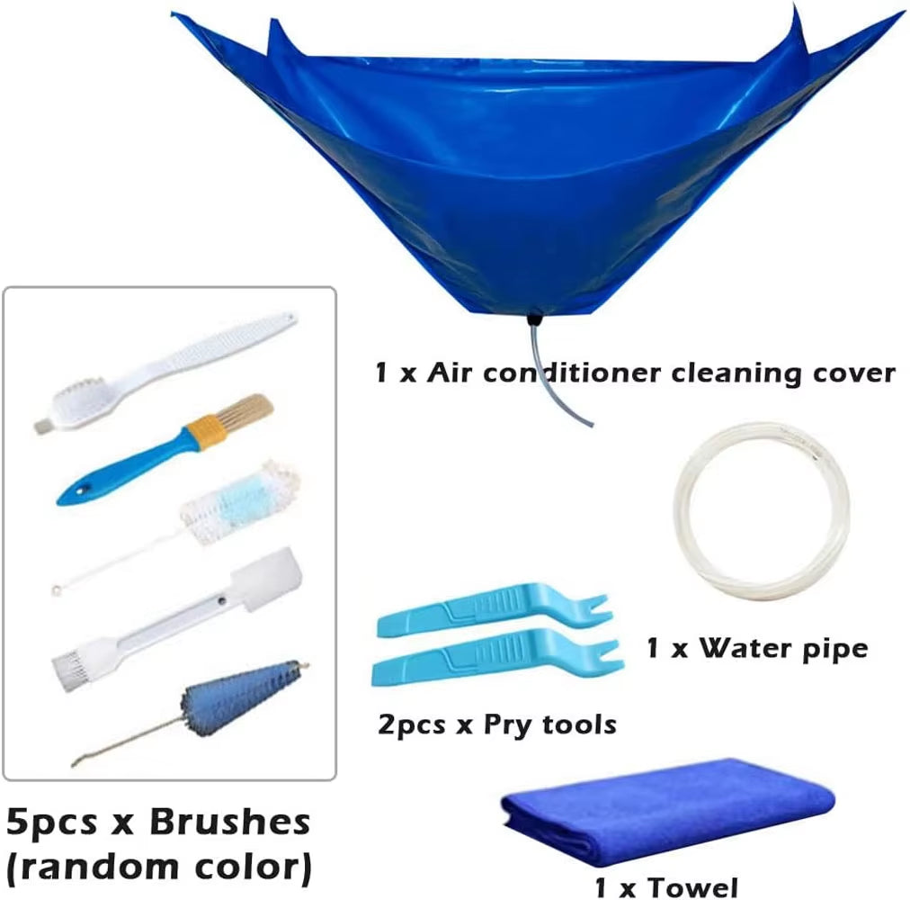 Large Air Conditioner Cleaning Cover Double Layer Thickening Wash Mounted Protective Dust Cleaner Water Bag Tightening Belt Kit