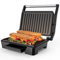 Panini Press Grill, Stainless Steel Sandwich Maker with Double Non-Stick Coated Plates & Removable Drip Tray, 10.6" W X 8.7" H X 3.5" D)