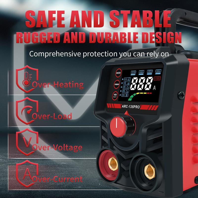 GNIWELDER Stick Welder 110V Portable ARC/TIG Welding Machine with LED Display Synergic Control IGBT Inverter Hot Start Arc Force Anti-Stick for Home Repair & Metal Working,Father'S Day Christmas Gifts Thanksgiving and Birthday Gifts
