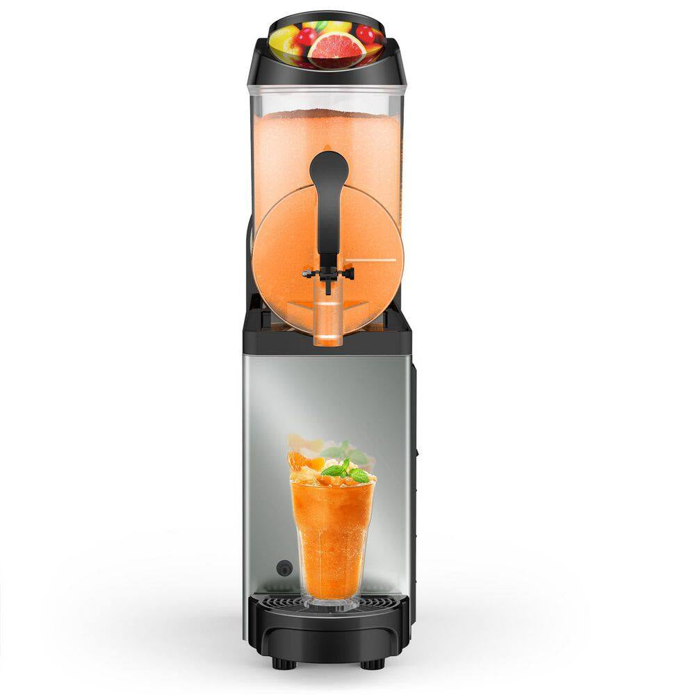 Commercial Slushy Machine 405Oz. Silver Snow Cone Machine 12L Single Bowl Food-Grade PC Tank, 400W Frozen Drink Machine