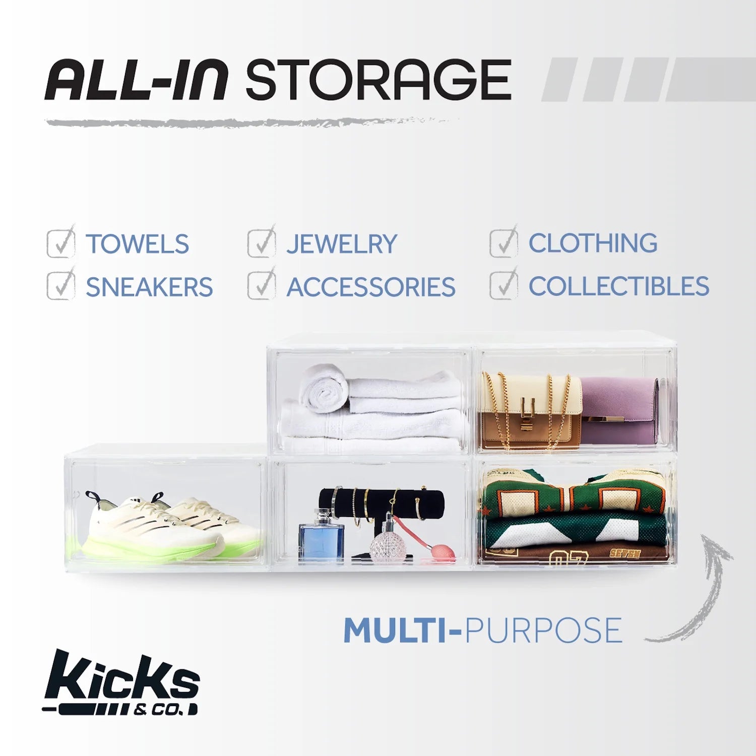 XL Clear Plastic Shoe Storage Box, Stackable with Lids for Sneakers up to Size 13, 2 Pack