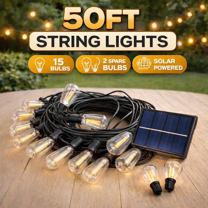 100FT LED Outdoor String Lights Patio Lights with Shatterproof ST38 Vintage Edison Bulbs, outside Hanging Light Waterproof for Porch, Deck, Garden, Backyard, Balcony, 2700K Dimmable