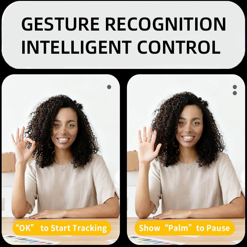 Auto Face Tracking Tripod 360° Rotating Cell Phone Photo & Video Kit Stand with Remote & Wireless Microphones Rechargeable Smart Shooting for Live Recording Tiktok Selfie