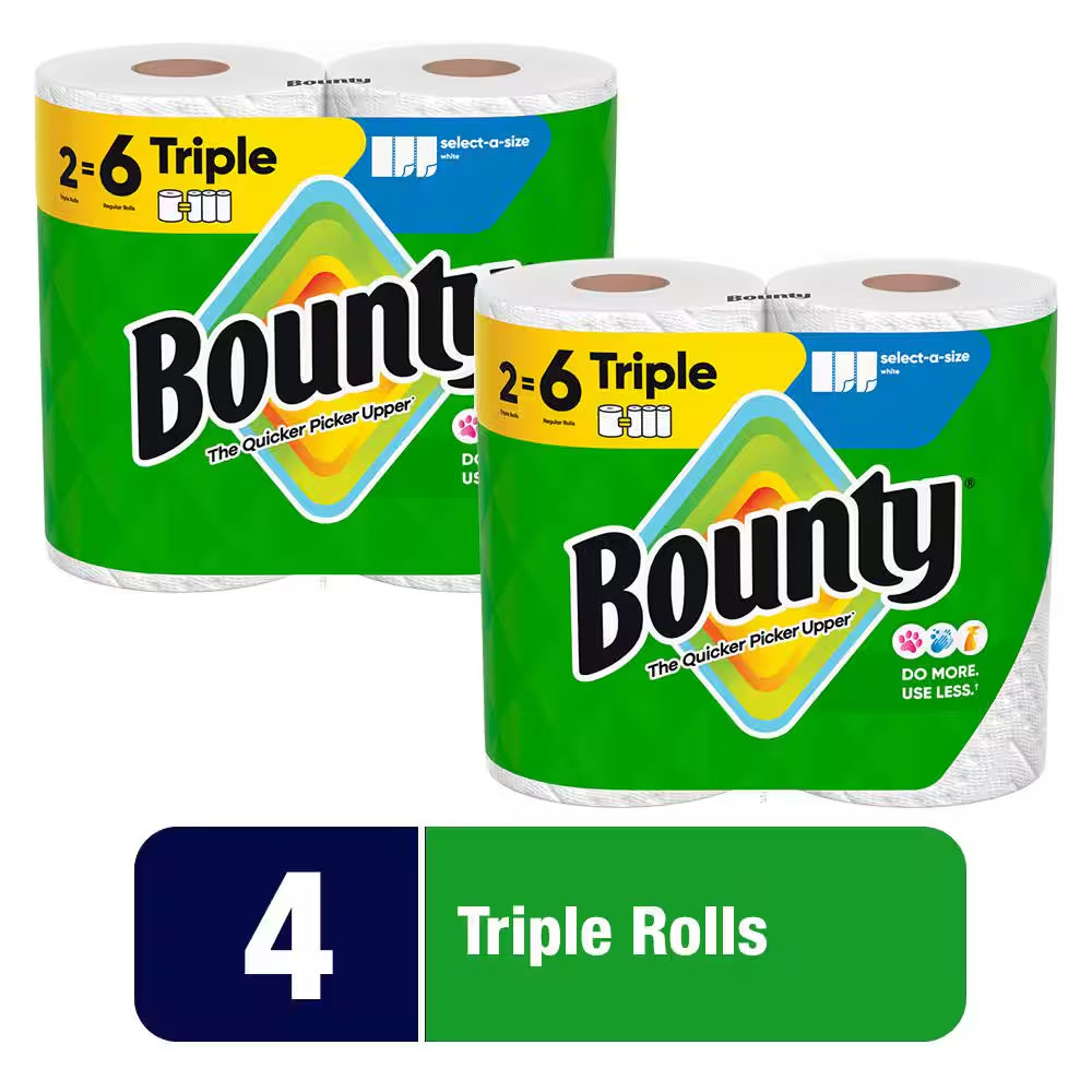 White, Select-A-Size Paper Towel Roll (4 Triple Rolls)