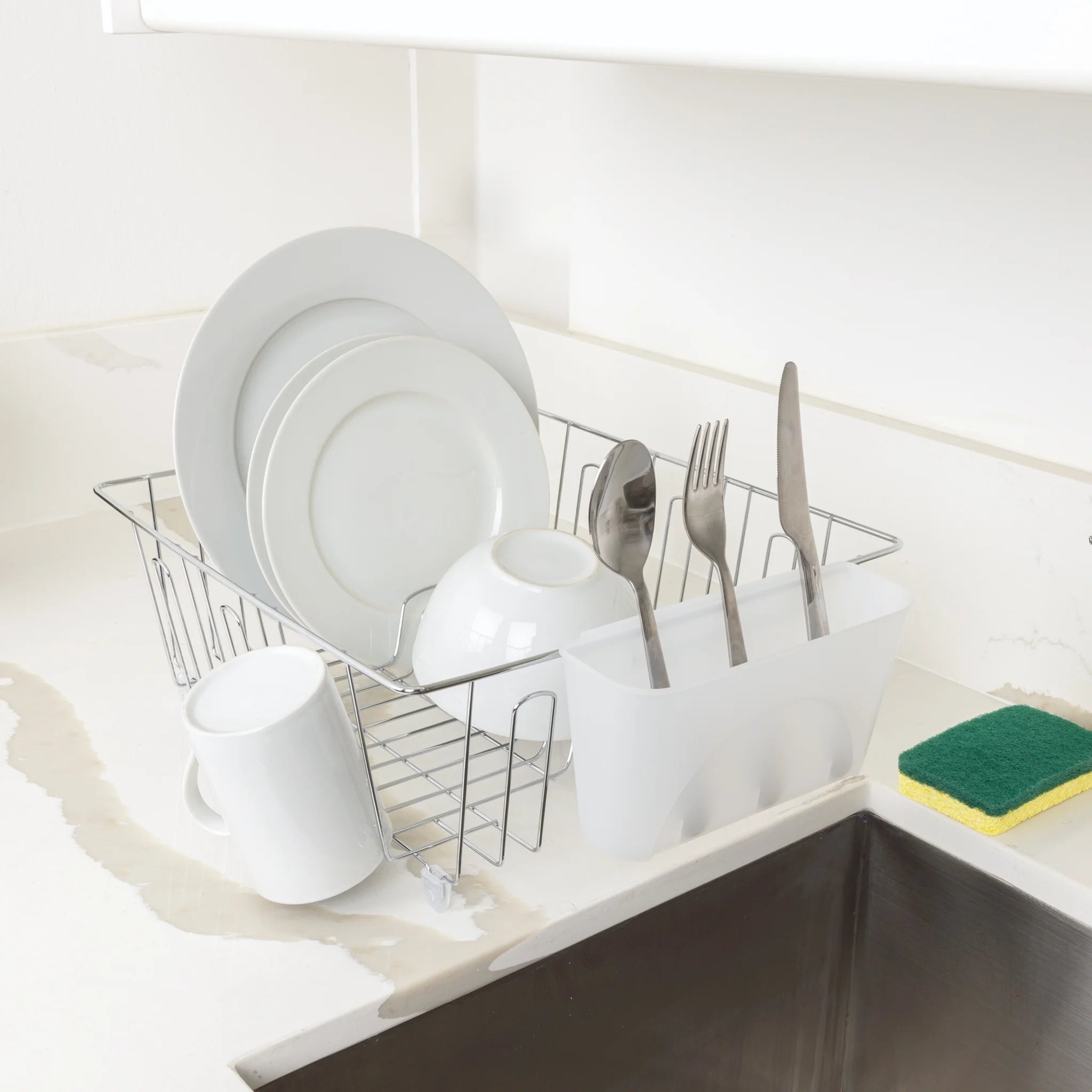 Small Wire Dish Rack - Chrome - 14.17" W X 12.64" L X 5.67" H